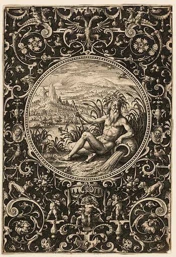 Neptun als Flussgott. Collaert, Adriaen 1590